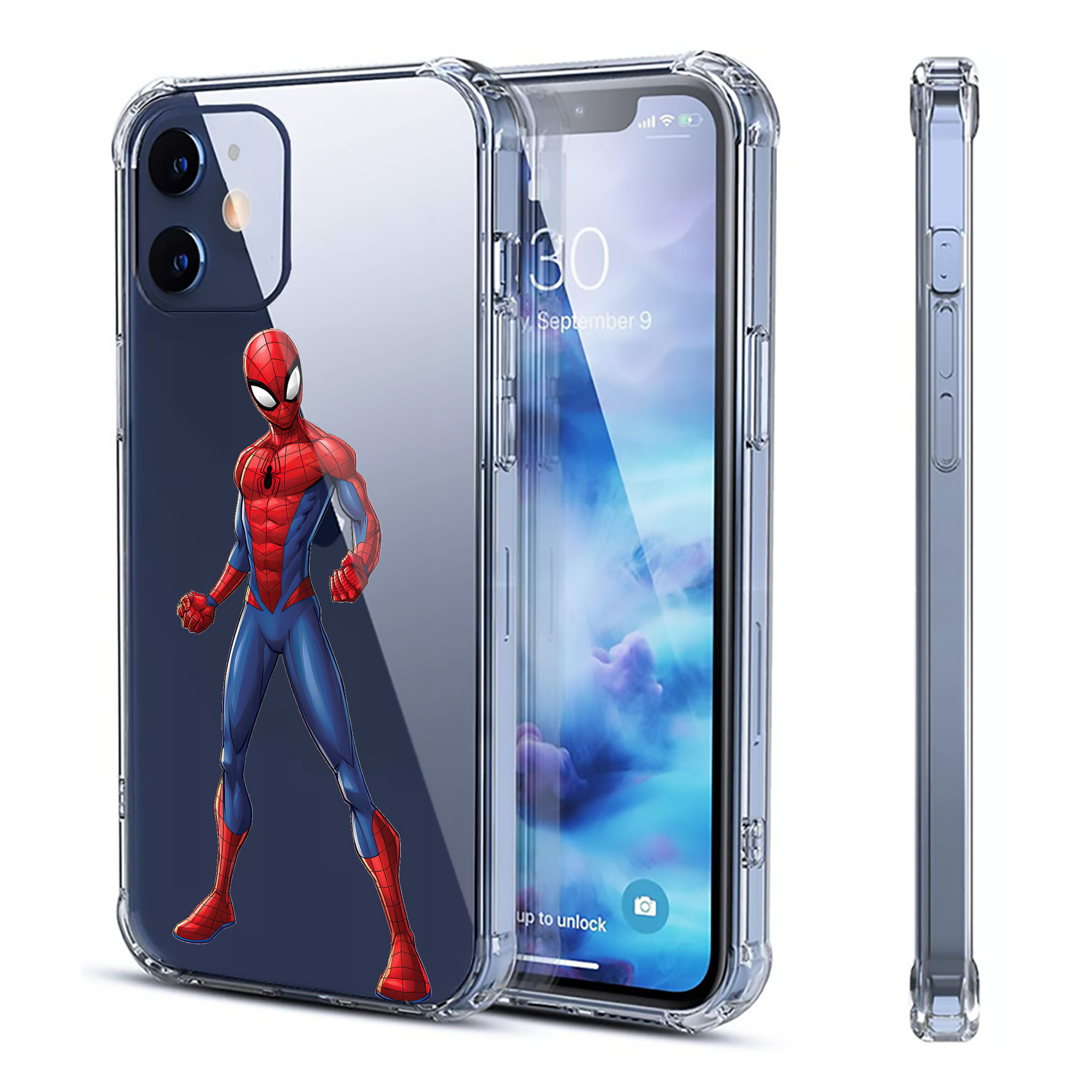 （画像用） Spider Man スパイダーマン 【iPhone 12シリーズ対応】透明スマホケース（クリアソフトケース）